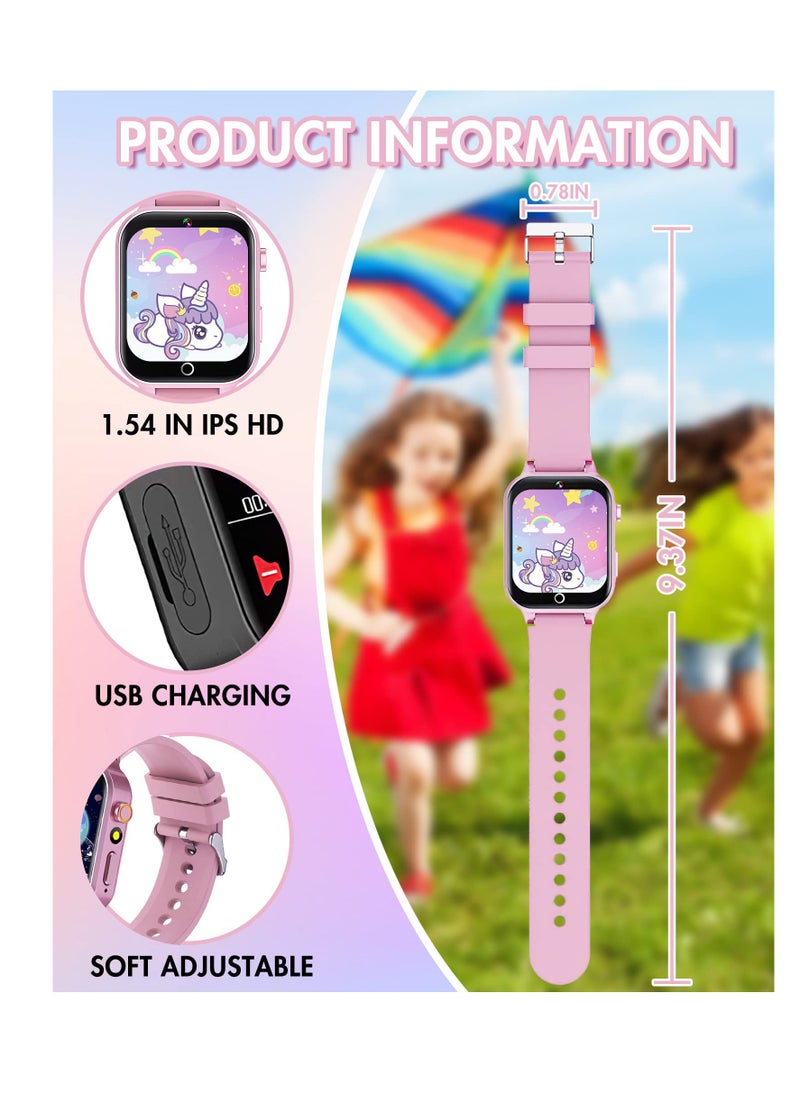 Smart Watch for 4-12 Year-old Kids, Comes with Video, Camera, Music Player Functions and 26 Games (Pink)