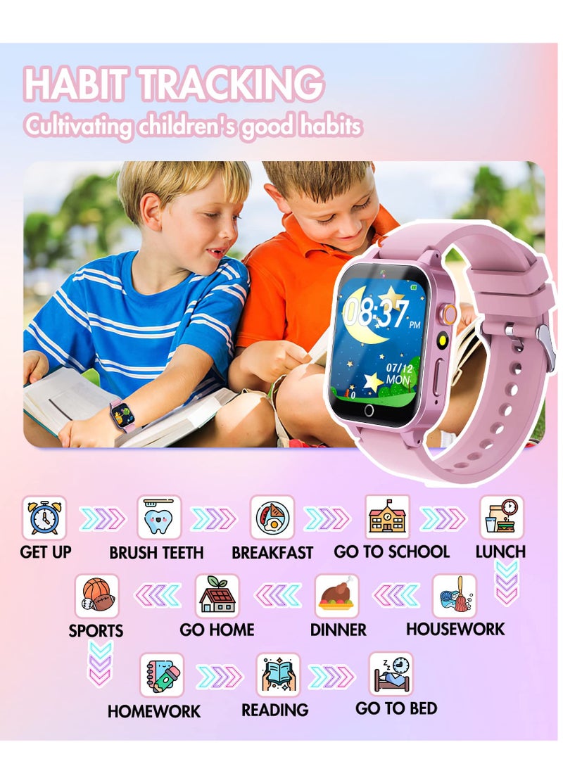 Smart Watch for 4-12 Year-old Kids, Comes with Video, Camera, Music Player Functions and 26 Games (Pink)