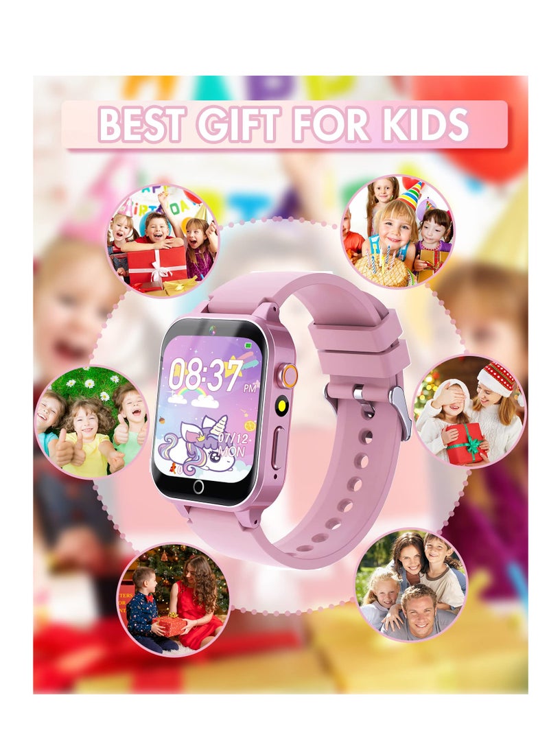 Smart Watch for 4-12 Year-old Kids, Comes with Video, Camera, Music Player Functions and 26 Games (Pink)