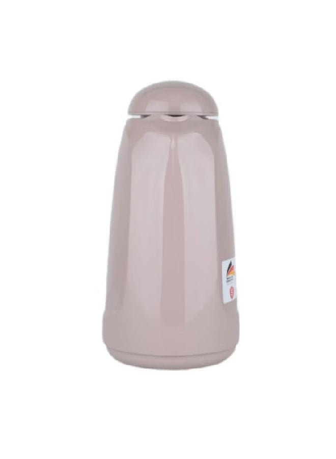 Valk Double Wall Glass Anti-Leakage Wide Mouth Vacuum Flask with Push Cover Light Coffee 1 L 04-509 - Image 2