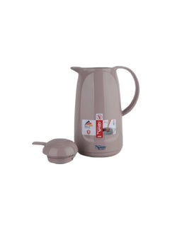 Valk Double Wall Glass Anti-Leakage Wide Mouth Vacuum Flask with Push Cover Light Coffee 1 L 04-509  - Image 3