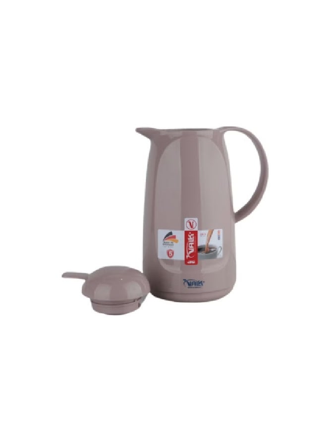 Valk Double Wall Glass Anti-Leakage Wide Mouth Vacuum Flask with Push Cover Light Coffee 1 L 04-509 - Image 3