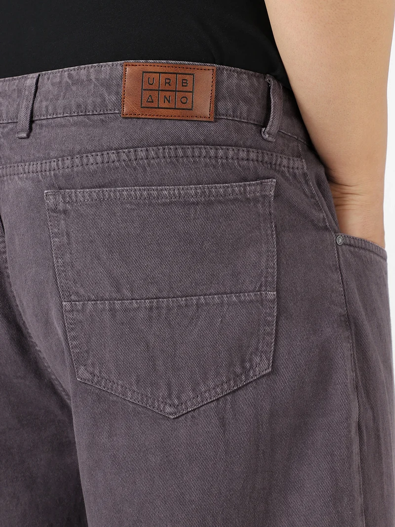 Urbano Fashion  Urbano Plus Men's Purple Loose Fit Washed Jeans Non-Stretchable  | Best Price UAE