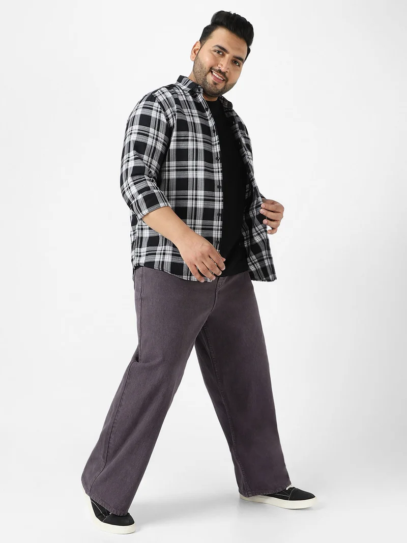 Urbano Fashion  Urbano Plus Men's Purple Loose Fit Washed Jeans Non-Stretchable  | Best Price UAE