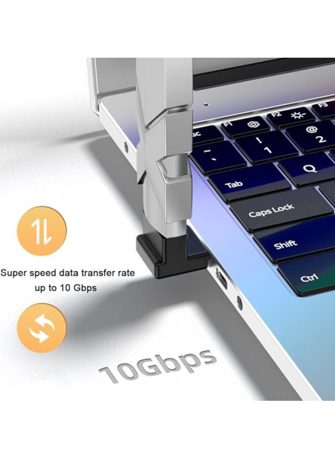 erorex 90 Degree USB 3.0 Adapter, Up & Down Left Angle / 180 Degree USB A Male to Female Converter Extender, L/U Shape 10Gbps Data Transfer USB Connector for USB Devices  - Image 4