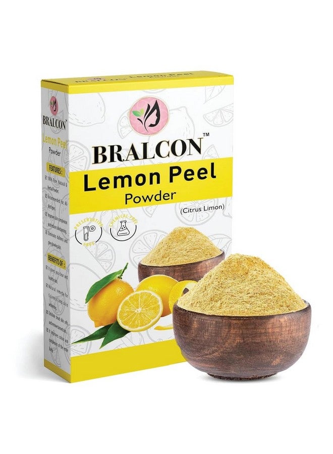 BRALCON Organic Lemon Peel Powder -100g | Citrus Limon | 100% Pure & Natural Lemon Peel Powder for face, Skin Whitening | Face Pack Glowing skin|Face Cleanser - Image 1