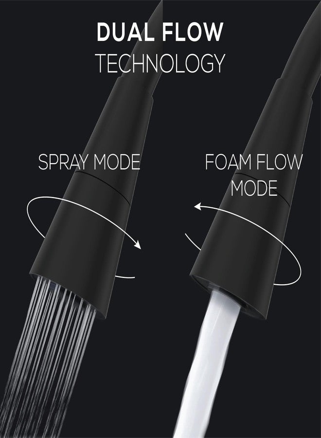 Gloxy Tap for Kitchen Sink with Chrome Finished Jet+ Lever - 20 Inch Black Flexible Leak Proof and Anti-Splash Silicone Spout with Dual Water Flow Nozzle - Image 3