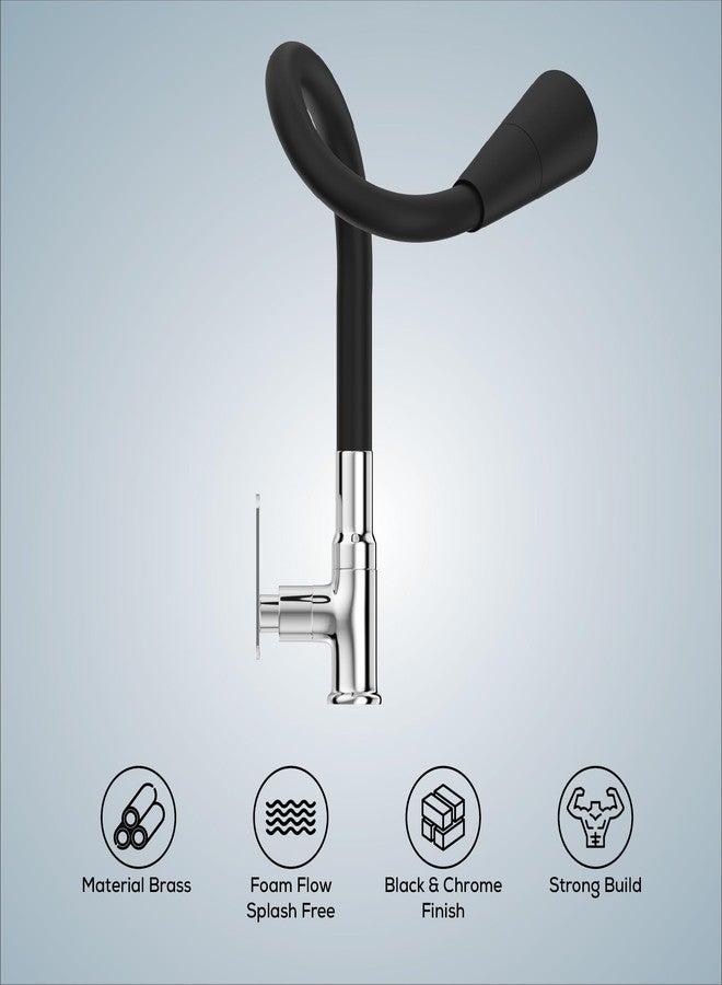 Gloxy Tap for Kitchen Sink with Chrome Finished Jet+ Lever - 20 Inch Black Flexible Leak Proof and Anti-Splash Silicone Spout with Dual Water Flow Nozzle - Image 4