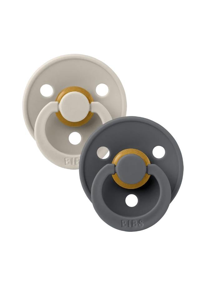 BIBS Color Baby Pacifier 2-Pack Latex Size 2 – Ivory/Petrol - Image 1