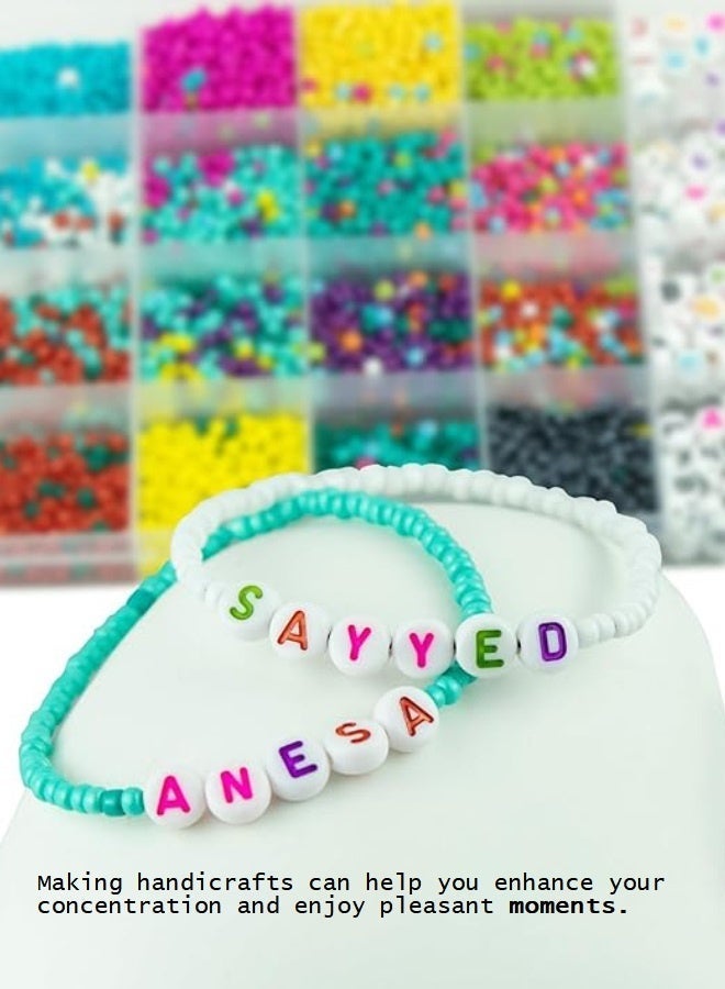 SUCITY Colorful Letter Beads Set Water Beads for Kid  - String Beads Kit For Bracelet Making - Large Beads DIY Bracelet Beads Letter Beads For Necklace, Earrings - Image 4