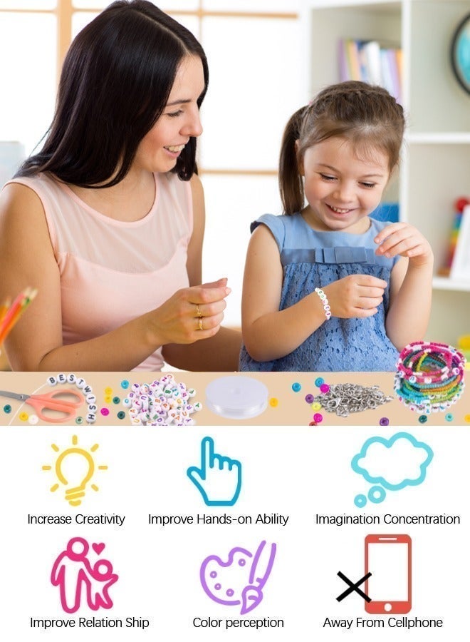SUCITY Colorful Letter Beads Set Water Beads for Kid  - String Beads Kit For Bracelet Making - Large Beads DIY Bracelet Beads Letter Beads For Necklace, Earrings - Image 2