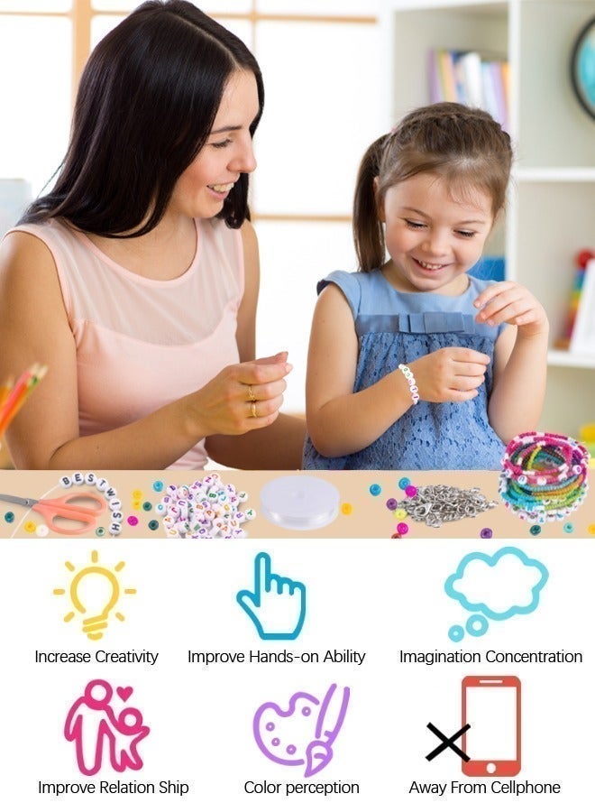 SUCITY Colorful Letter Beads Set Water Beads for Kid  - String Beads Kit For Bracelet Making - Large Beads DIY Bracelet Beads Letter Beads For Necklace, Earrings - Image 3
