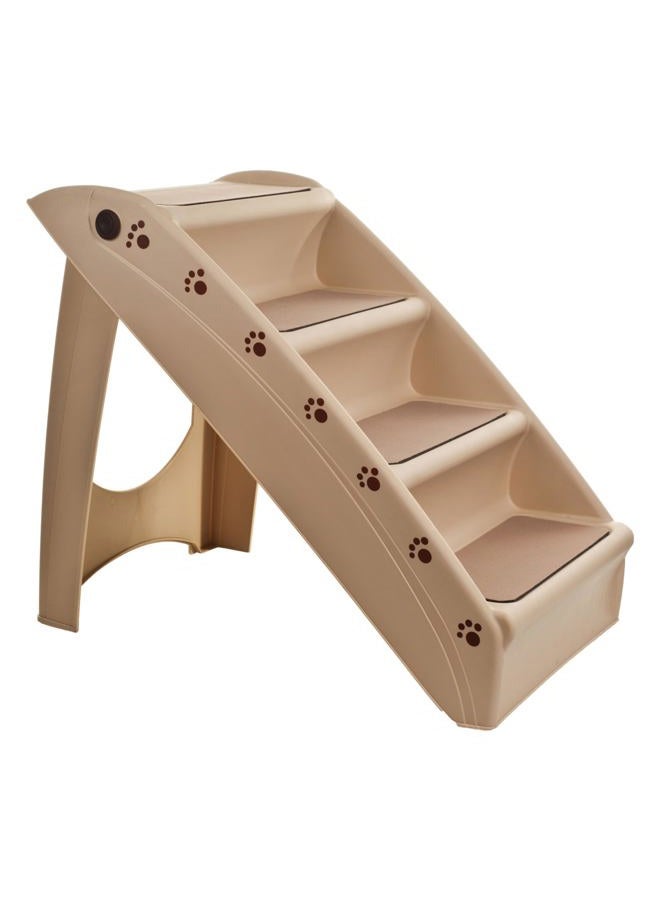 PETMAKER Pet Stairs,Folding Plastic Ladders Step Ramp for Dog Cat Animal,include Siderails, Non-Slip Pads, Durable, Lightweight,Pet Safe Dog Steps for High Beds Folding Plastic Pet Stairs - Image 1