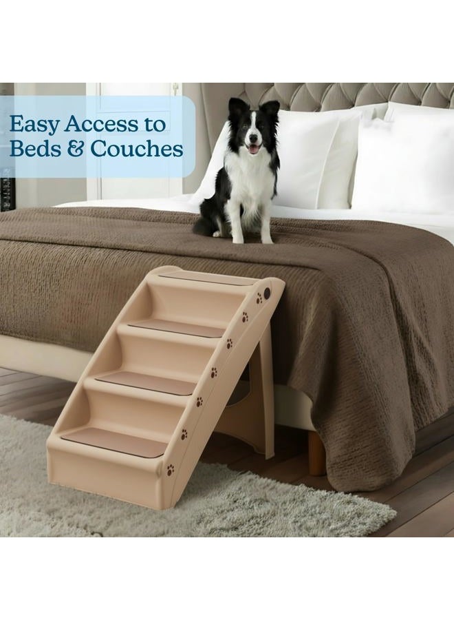 PETMAKER Pet Stairs,Folding Plastic Ladders Step Ramp for Dog Cat Animal,include Siderails, Non-Slip Pads, Durable, Lightweight,Pet Safe Dog Steps for High Beds Folding Plastic Pet Stairs - Image 3