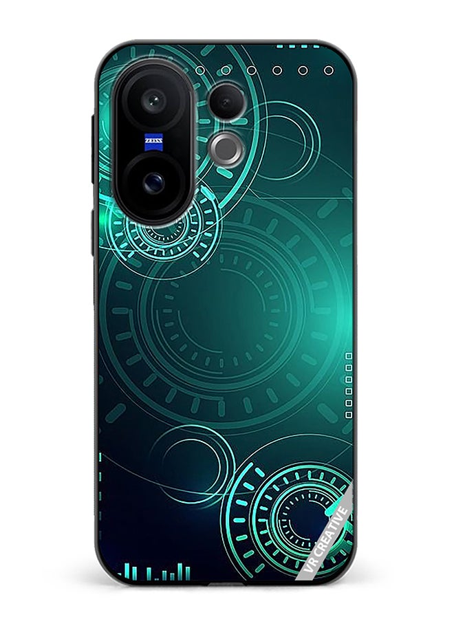 Protective Case Cover For Vivo X200 FE Green Technology Design Multicolour