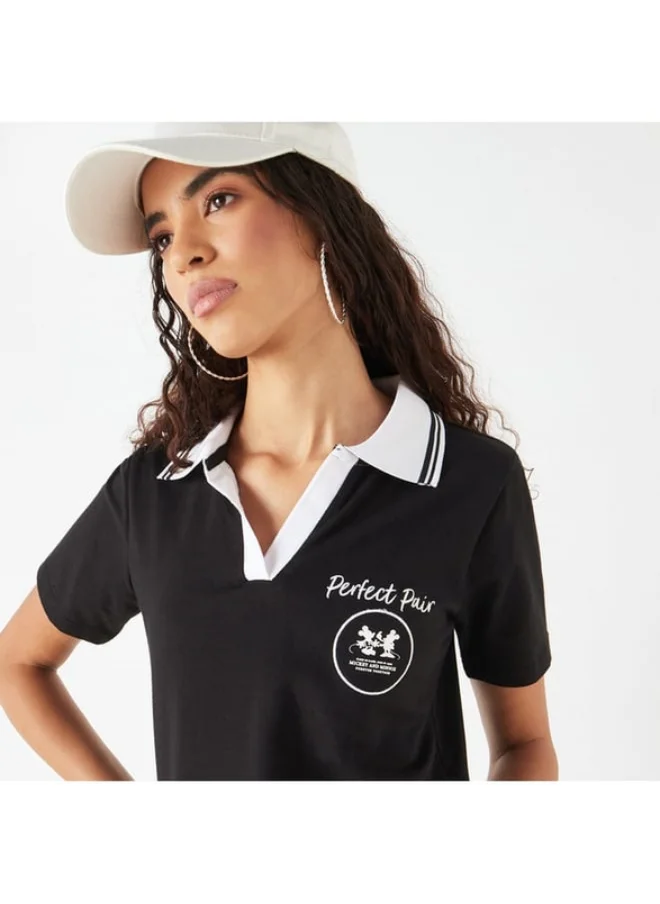 SP Characters Embroidered Polo T-shirt with Short Sleeves