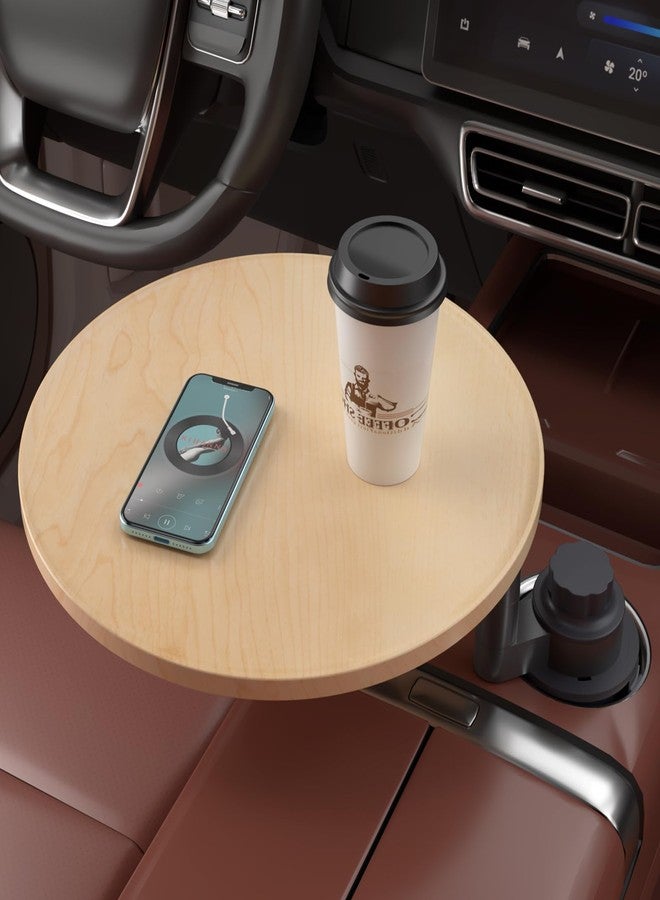 AXVLU Car Tray & Car Desk for Laptop, 360° Rotating Wood Cup Holder Table, Steering Wheel Tray, Car Accessories for Women & Men,Compatible with Tesla Model Y/3/S, Ford F150/Explorer/Maverick & Most Vehicles - Image 1