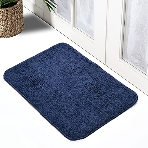TIB® Soft Microfiber Anti-Skid Bath Mat (Pack of 2, 40X60cm)-Navy Blue - Image 1