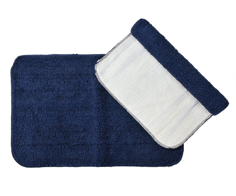 TIB® Soft Microfiber Anti-Skid Bath Mat (Pack of 2, 40X60cm)-Navy Blue - Image 2