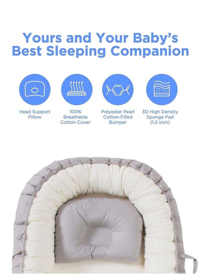 URbazaar Baby Recliner for Newborns - Portable Crib Bed for Co-Sleeping - Comfortable Recliner Cushion and Snuggle Nest with Pillow - Baby Boys & Girls (0-12 months)  - Image 4
