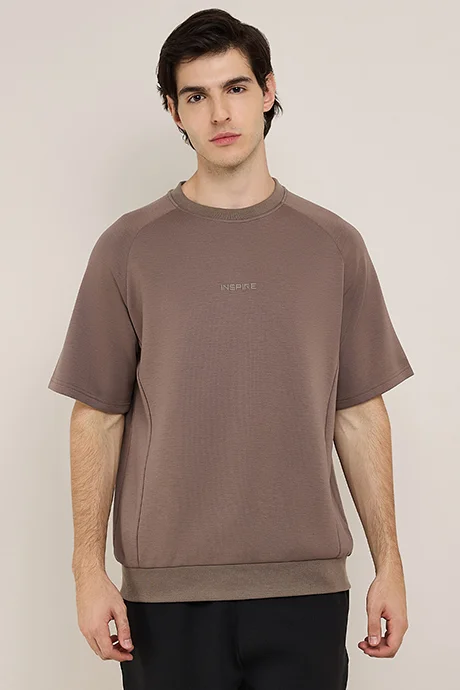 أر أند بي Embroidery Detail T-Shirt with Crew Neck and Short Sleeves