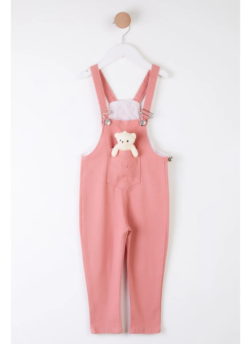 Tofisa Girls Pink Teddy Bear Overalls - 25358