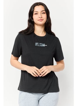 Reebok Women Sportswear Fit Short Sleeve Training T-Shirt, Black  - Image 1