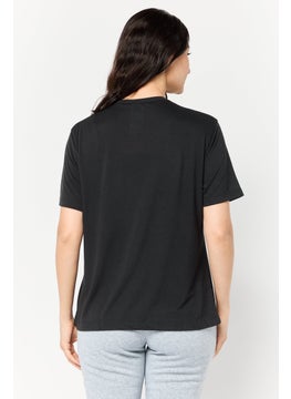 Reebok Women Sportswear Fit Short Sleeve Training T-Shirt, Black  - Image 2