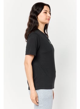 Reebok Women Sportswear Fit Short Sleeve Training T-Shirt, Black  - Image 4