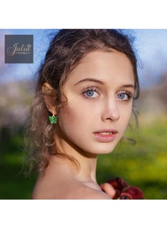 Julia Store Boho Butterfly Drop Dangle Earrings Butterfly Green Huggie Hoop Earrings Tiny Butterfly Earrings Gold Drop Earrings Jewelry for Women and Girls By Julia Store  - Image 5
