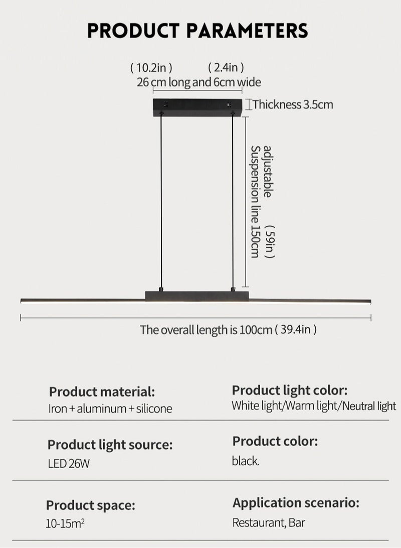 LOOPITYS 100CM - Three color temperature - Modern luxury - Restaurant pendant light, bedroom pendant light, 150cm height adjustable,chandelier - Image 4