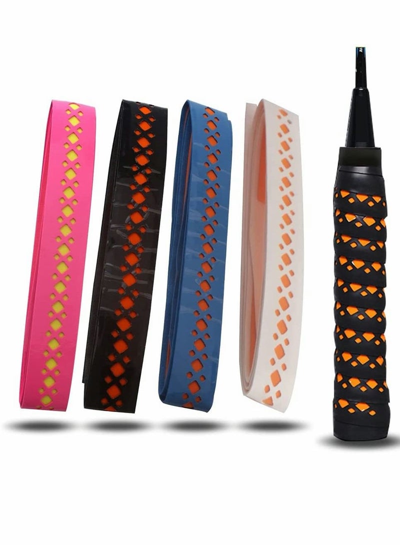 Generic Tennis Racket Grip Tape, Badminton Grip, Precut and Dry Feel Tennis Grip, Anti Slip Perforated Tape Absorbent, Wrap Your Racquet for High Performance, Skipping Rope, Fishing Pole Racket Grip (4 Grips) - Image 3