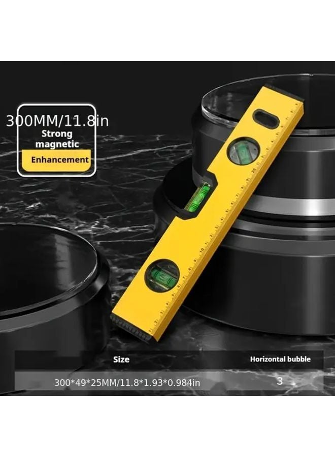 أداة مستوى مغناطيسية من سبائك الألومنيوم باللون الأصفر مقاس 600 ملم لأعمال DIY والمهام القياسية - Image 4