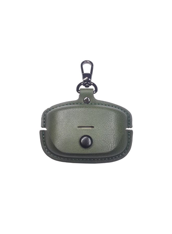 Applicable SONY-XM4 Bluetooth Wireless Headset Protective Cover Leather Pattern Pu Protective Cover Solid Color Shell-Color:Dark Green-Model:For SonyWf-1000xm4  - Image 1