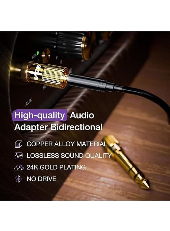 Generic Audio Adapter Converters (4-Pack 6.5mm Male to 3.5mm) and (4-Pack 6.35mm Plug to 3.5mm) Female Stereo for Guitar Headphone Amplifiers, Gold  - Image 4
