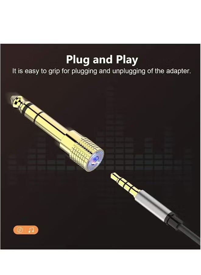 Generic Audio Adapter Converters (4-Pack 6.5mm Male to 3.5mm) and (4-Pack 6.35mm Plug to 3.5mm) Female Stereo for Guitar Headphone Amplifiers, Gold  - Image 5