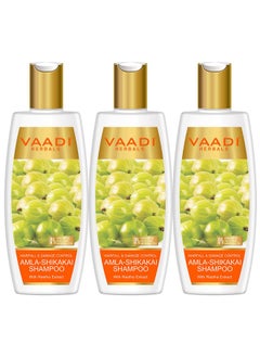 VAADI HERBALS Vaadi Herbals Hair fall and Damage Control Amla Shikakai Shampoo, 350ml (Pack of 3)  - Image 1