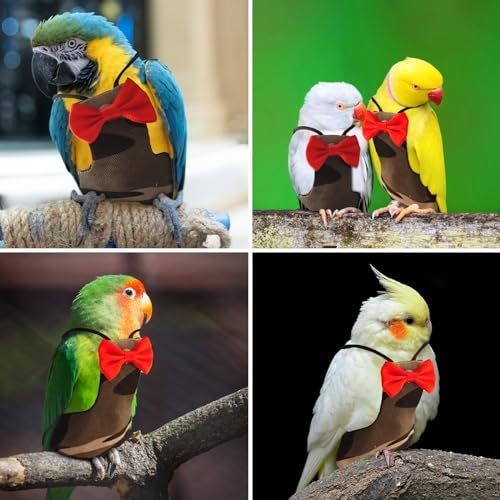XQIGI Bird Diaper Washable Reusable Parrot Flight Suit Nappies Protective Breathable Parrot Nappy Clothes for Parakeet, Macaw, Budgie, Canary, Cockatiel (Camouflage, Large) - Image 4