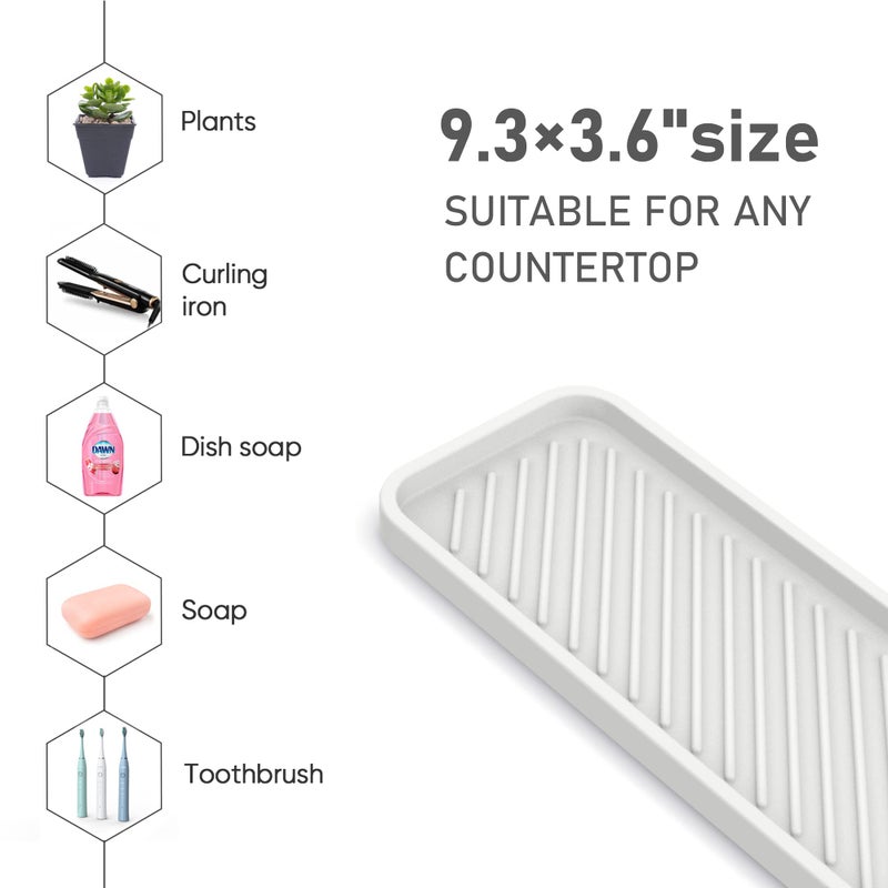 EG-SIPRO Kitchen Sink Organizer Tray,Sponge Holder for Kitchen Sink Bathroom Counter Tray Sponge Caddy Silicone Soap Holder for Soap dispenser, Bottle, Dishwashing Accessories(2-pack) - Image 5