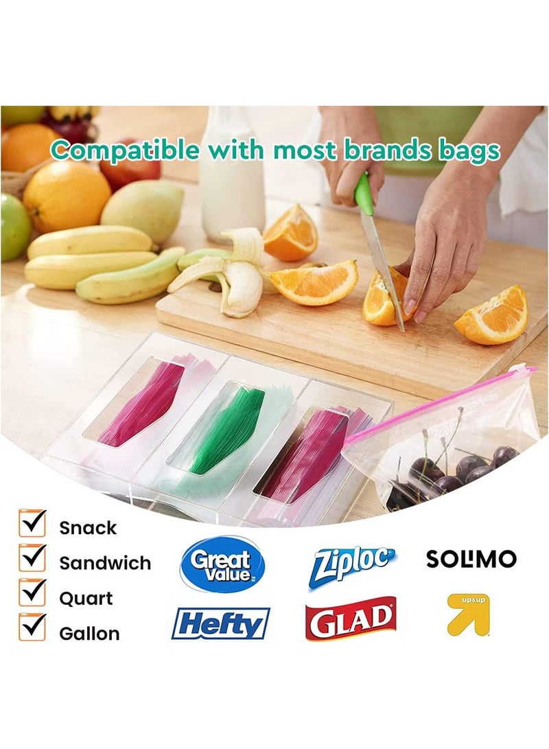 TPGP Ziplock Bag Storage Organizer, Acrylic Kitchen Drawer Baggie Box for Ziploc, Hefty, Solimo, Glad, Compatible with Gallon, Sandwich, Snack, Freezer, Slider Quart, Variety Size Bags (Clear)  - Image 5