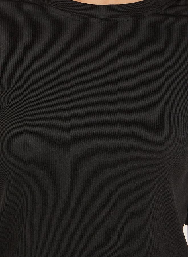 Styli Solid Knit Top and Printed Pleated A-Line Skirt Co-Ords - Image 3