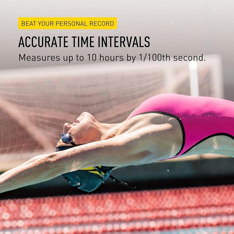 FINIS Waterproof Stopwatch for Swim Training with 300 Split Memory and Stroke Rate Mode - Easy-Read Display - Black - Image 5