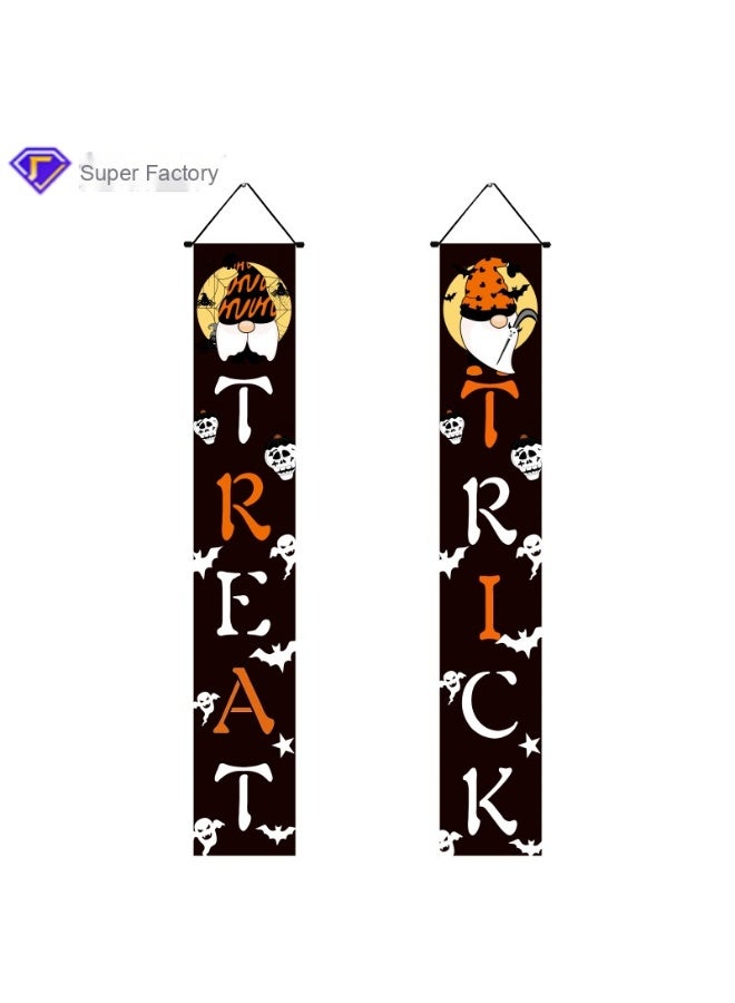 NIBEMINENT Day of the Dead Couple Skull Wall Hanging - Halloween Decoration