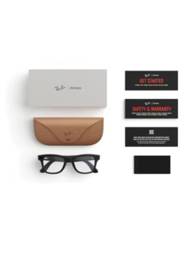 ميتا RAY-BAN Wayfarer (Gen 2) Matte Black Frame Clear Lens Standard High Bridge Matte Black Clear Standard Size S53 Matte Black Clear - Image 5