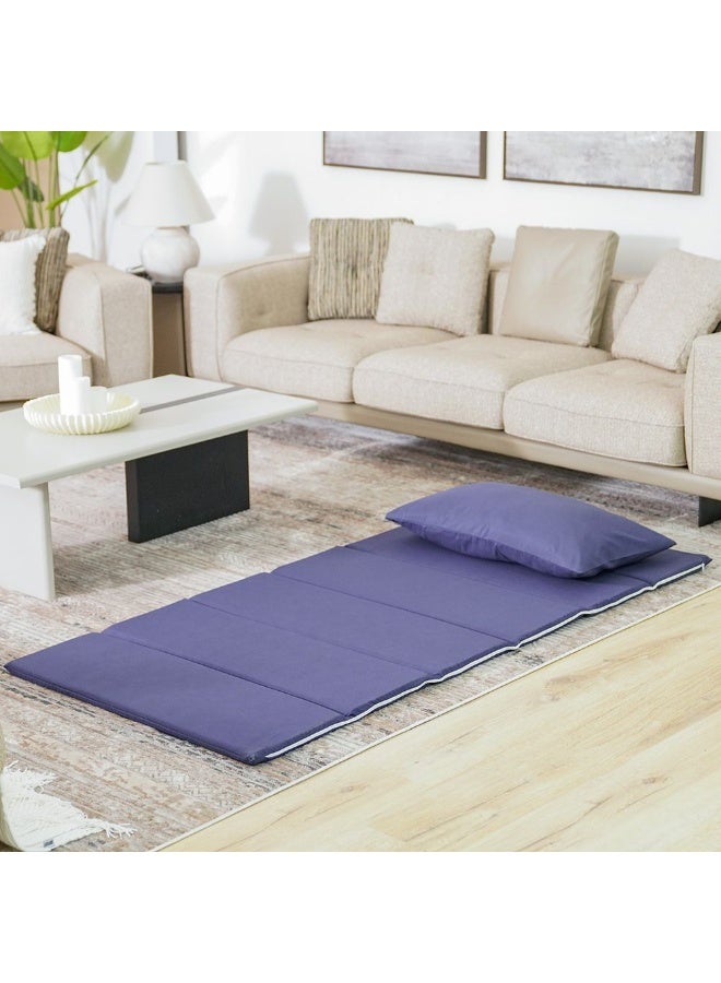 DANUBE HOME Flexible Single Foam Six Fold Travel Mattress With Pillowcase Guest And Travel Camp Foam Mattress Hand Carry Mattress Single Mattress For Baby 3 Cm - Image 1