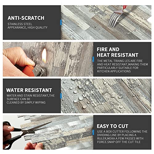 Midcard 10 Pieces Peel and Stick Backsplash PVC Wall Tile,for Kitchen Backsplash,Bathroom,Fireplace,Laundry - Image 5