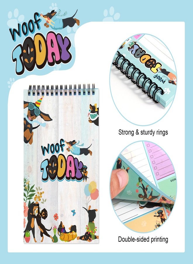 snaxuda Gifts for Dachshund Owners To Do List Notepad Funny Dachshund Spiral Memo Pads Work Planner Reminder Daily Planner Pad for Desk Office Supplies Work School,80 Sheet - Image 3