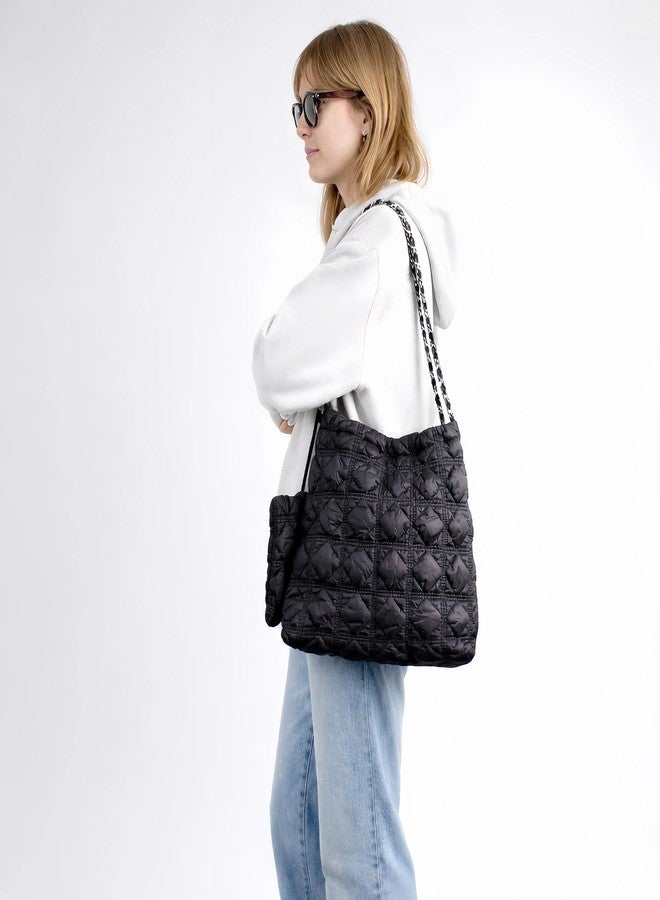 Eiyye Tote Bag for Women with Pouch Lightweight Shoulder Bag Soft Cloud Quilted Handbag for Daily Use Travel & Work - Image 2