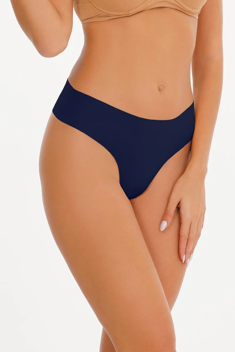 Sensu Women's Laser Cut Thong Panties 5 Pack Set KTS3077