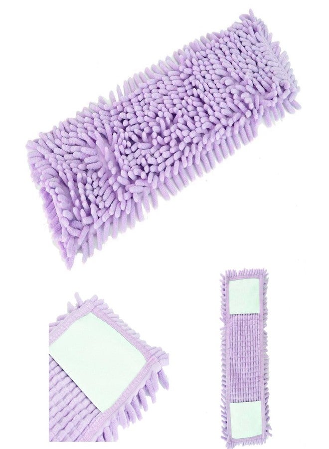Jerliflyer Mops for Floor Cleaning,Wet Dry Cleaning Mop with Extra Chenille Lined Dust Premium Microfiber Washable Replacement Heads Hardwoods Commercial Spaces(Purple) - Image 1